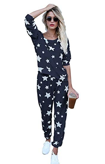 Mycherish Women Two Pieces Set Cotton Star Pattern Pajamas | Amazon (US)