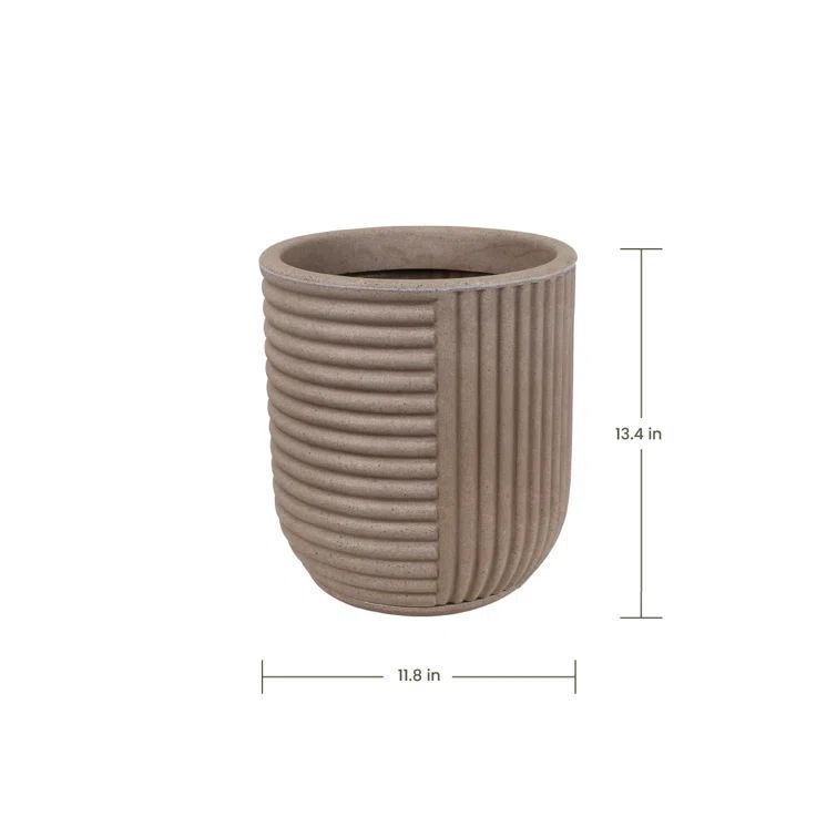 Johnmason ECOBO 13.4 inches Eco-Friendly Round Pot Planter, Linhas Indoor/Outdoor Four Season Use | Wayfair North America