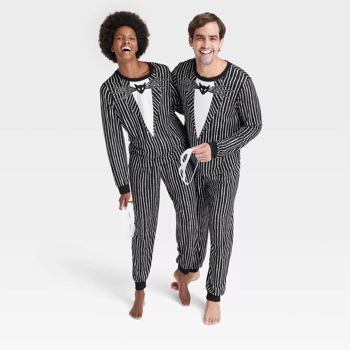 Men's The Nightmare Before Christmas Jack 2pc Pajama Set + Mask - Black | Target