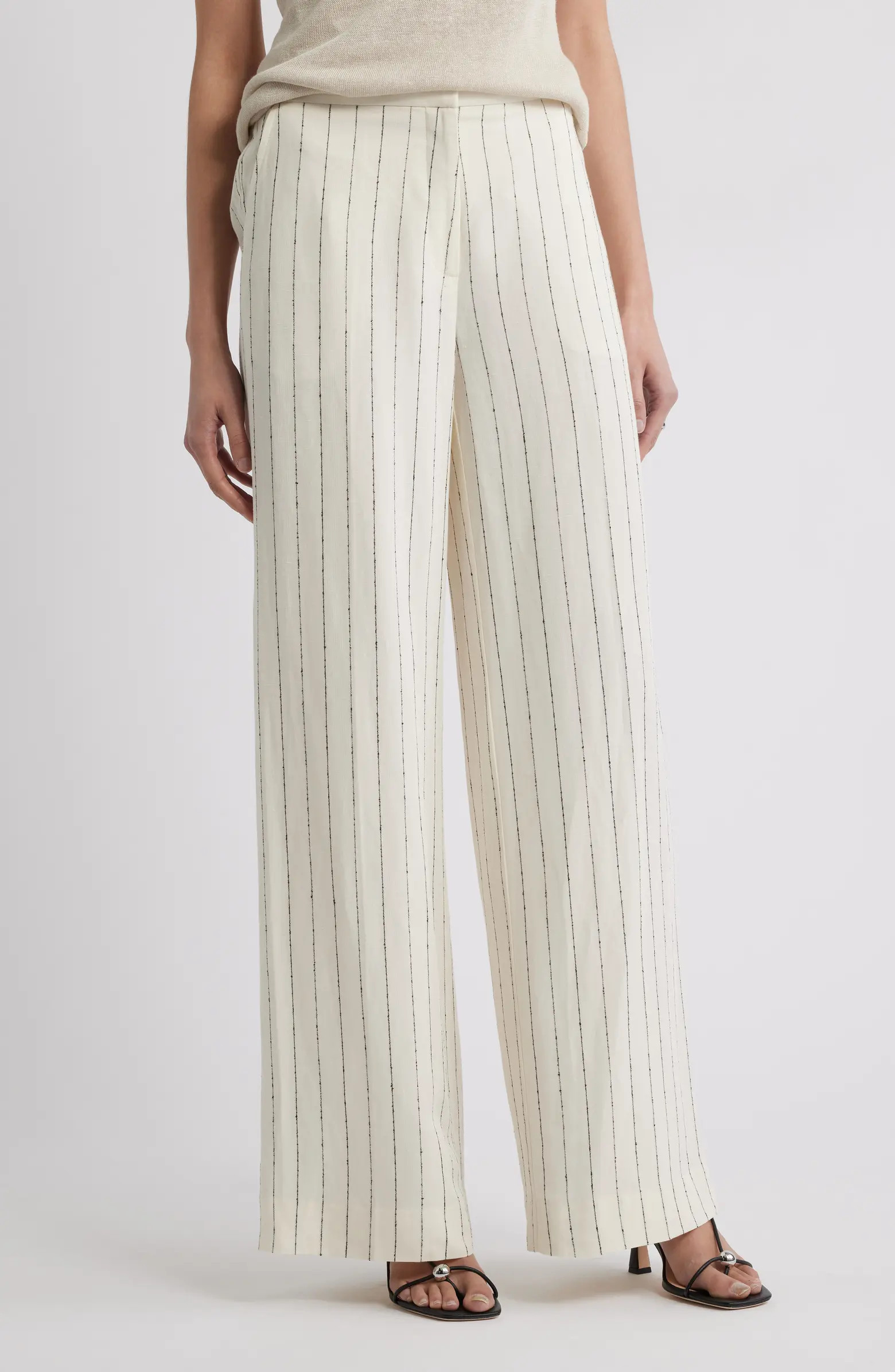 Nordstrom The Lennox Pinstripe Wide Leg Trousers | Nordstrom | Nordstrom