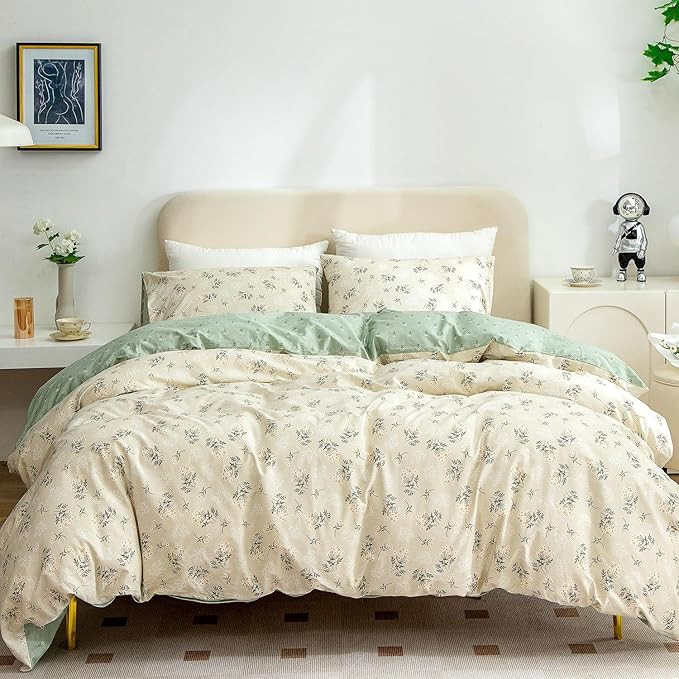 Twin Duvet Cover Cotton Floral, Luxury 100% Cotton Floarl Bedding Set, 3 Pieces Duvet Cover Twin ... | Amazon (US)