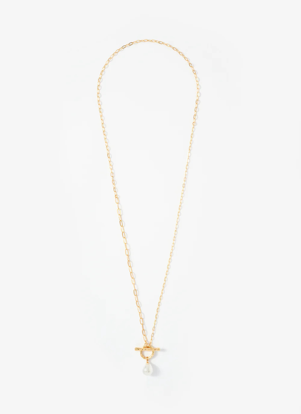 Gold Tone Pearl Lariat Style Necklace | Mint Velvet