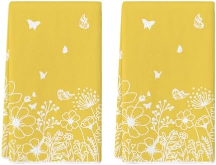 Artoid Mode Yellow Butterfly Floral Spring Kitchen Towels Dish Towels, 18x26 Inch Farmhouse Summe... | Amazon (US)
