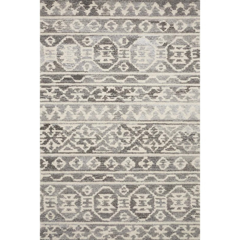 Rectangle 5' X 7'6" Artesia Geometric Handmade Tufted Stone/Ivory Area Rug | Wayfair North America