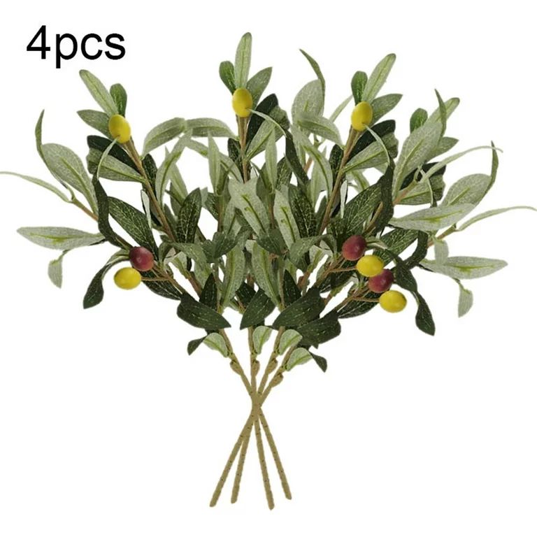 ROBOT-GXG 4pcs Artificial Olive Branch Simulation Greenery Home Office Table Ornament Plastic Fak... | Walmart (US)