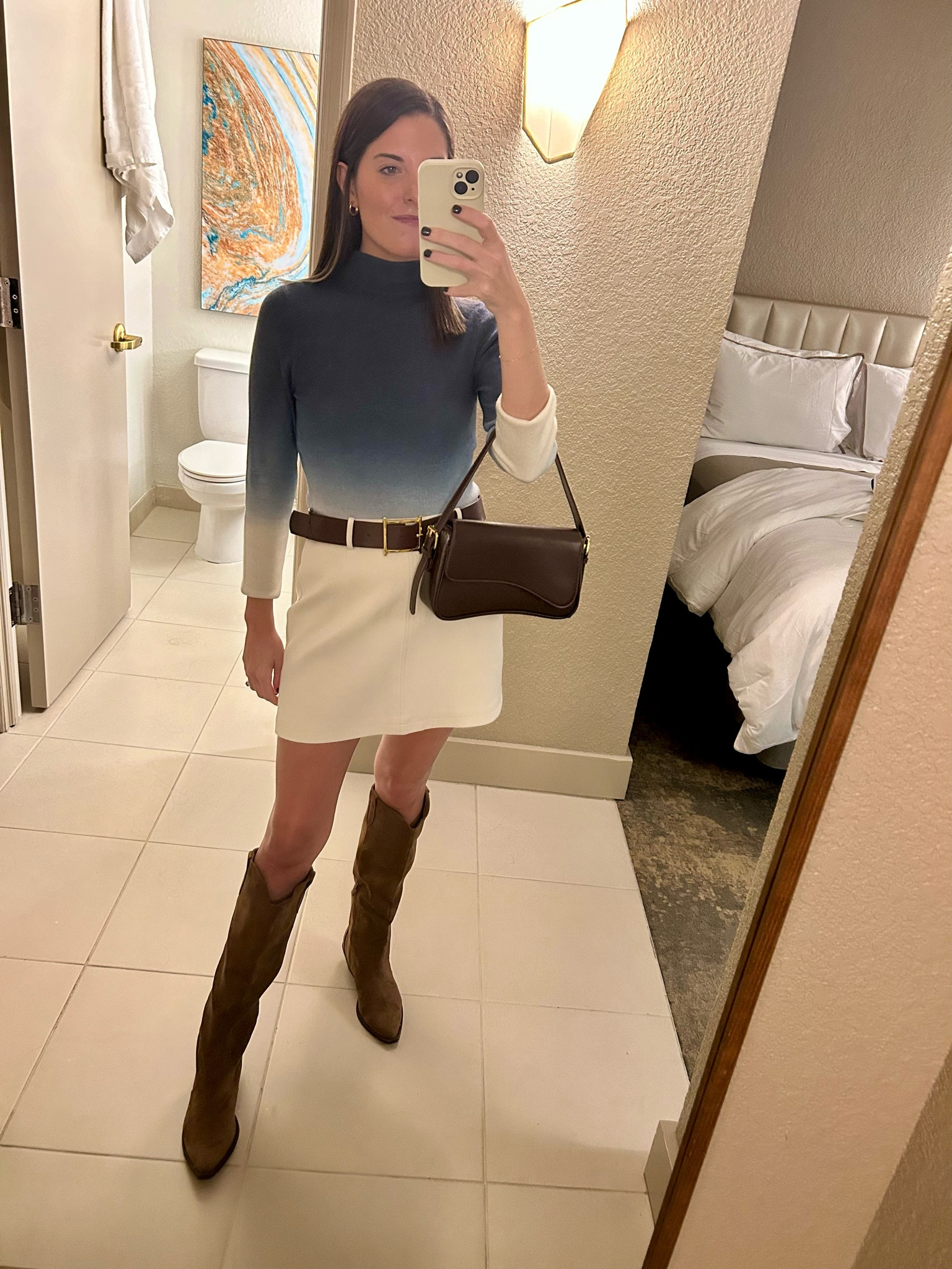 Top - Commense, Small
Skirt - Commense, Small 
Boots - Dolce Vita 
Purse and Earrings - Amazon 

#LTKFindsUnder100 #LTKFindsUnder50 #LTKStyleTip