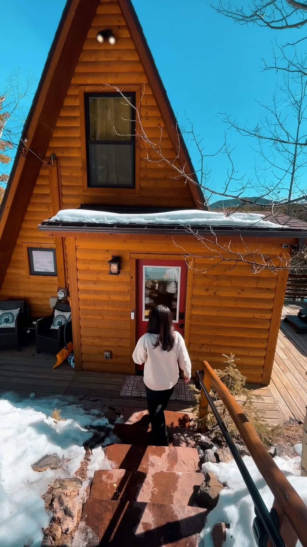 The perfect cozy wide leg live in yoga pants.    (Oh and the cabin is adorable.)