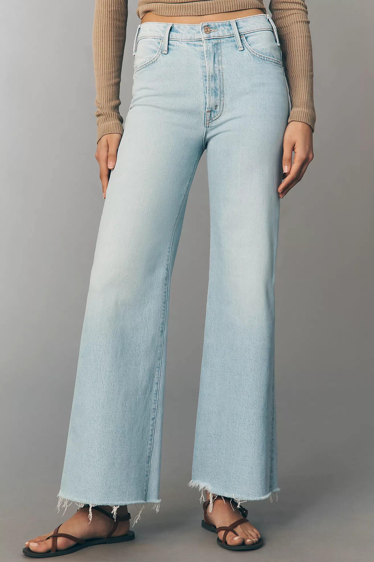 MOTHER Hustler Roller Skimp High-Rise Wide-Leg Jeans | Anthropologie (US)