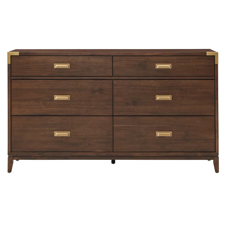 6 Drawer 64" W Solid Wood Dresser | Wayfair North America