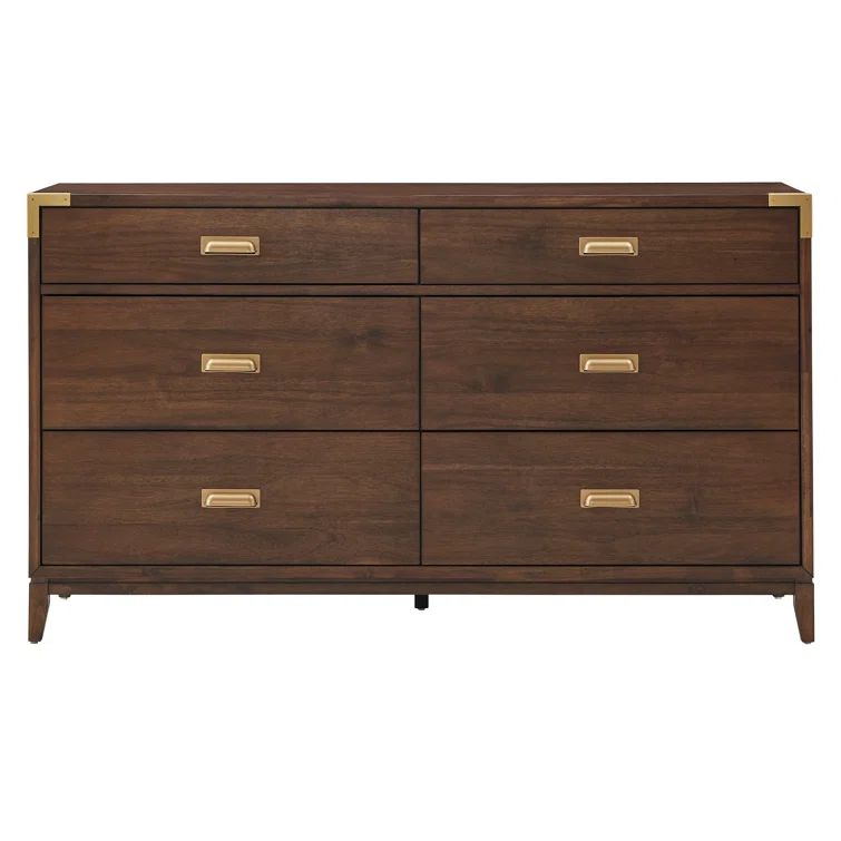 6 Drawer 64" W Solid Wood Dresser | Wayfair North America