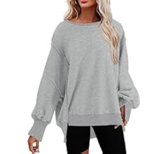 SHEWIN Sweatshirts for Women Crewneck Fall Lightweight Solid Color 2023 Fashion Warm Oversized Fit P | Amazon (US)