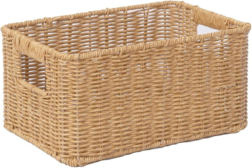 YRMT Rattan Storage Basket Pantry Baskets with Built-in Handles Wicker Baskets for Organizing Wat... | Amazon (US)
