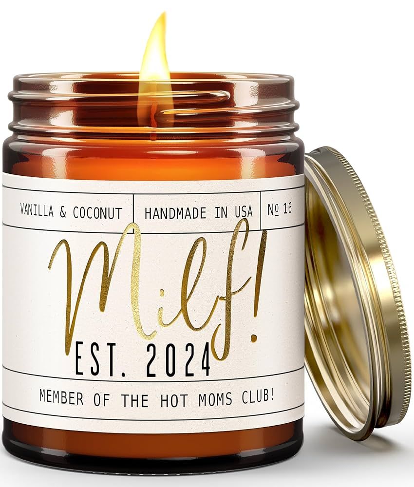 New Mom Gifts for New Mom - 'Est. 2024' Candle, w/Coconut & Vanilla-infused Essential Oils I Post... | Amazon (US)