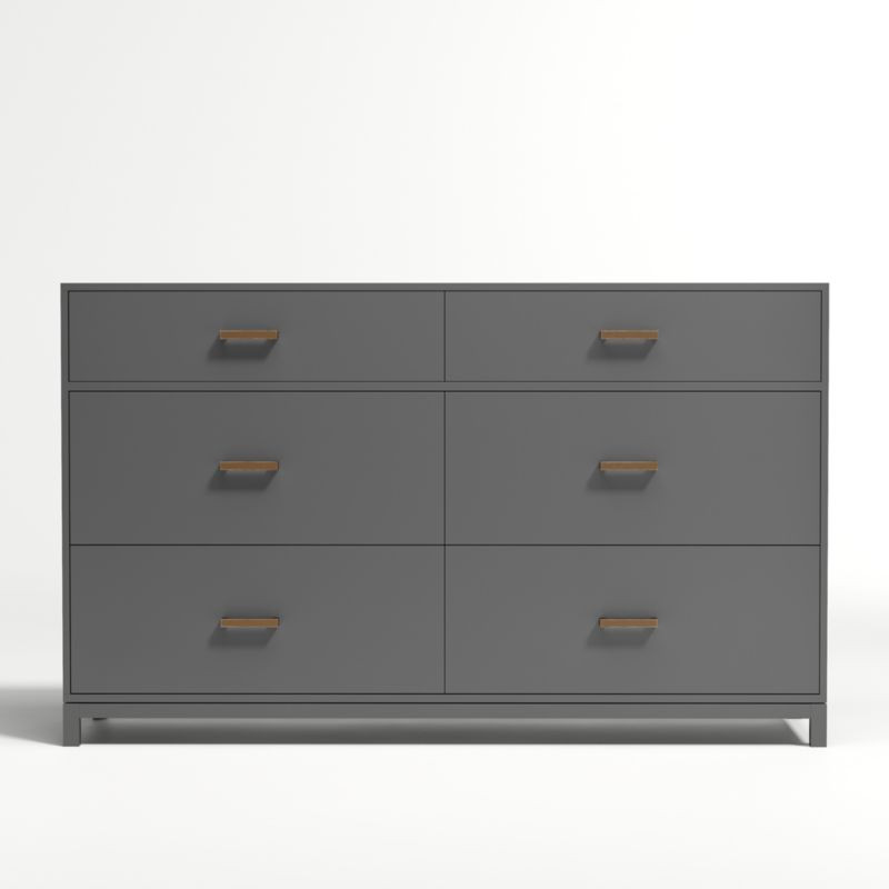 Kids Parke Charcoal 6-Drawer Dresser + Reviews | Crate & Kids | Crate & Barrel