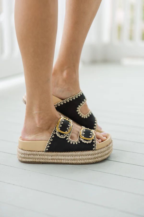 Near To Your Heart Black Wedges | The Mint Julep Boutique