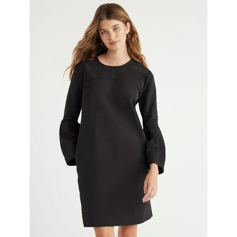 Free Assembly Women's Bell-Sleeve Mini Shift Dress, Sizes XS-XXXL - Walmart.com | Walmart (US)