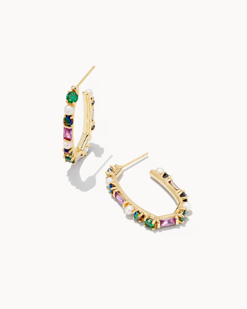 Madelyn Gold Hoop Earrings in Multi Mix | Kendra Scott