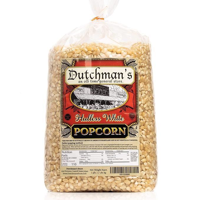 Dutchman's White Popcorn: Medium Popcorn Kernels for Popping in Microwave, Stovetop - Non GMO and... | Amazon (US)