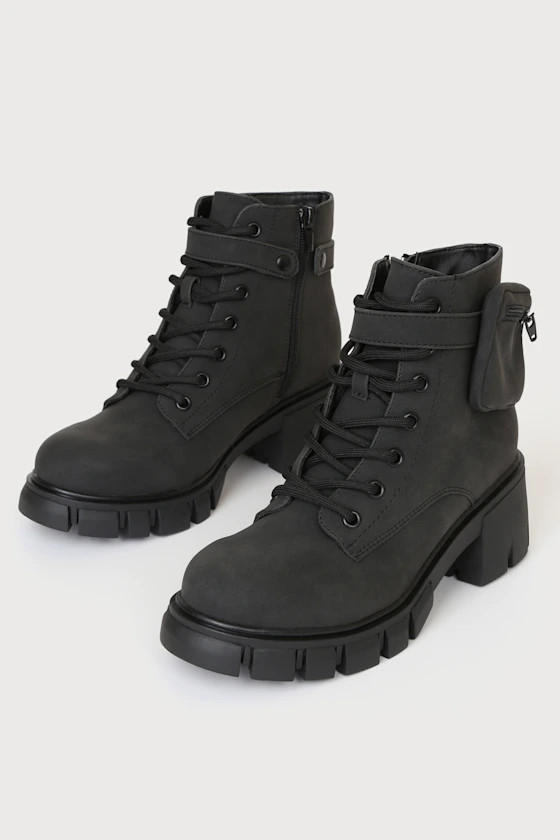 Cora Black Suede Lace-Up Ankle Boots | Lulus (US)