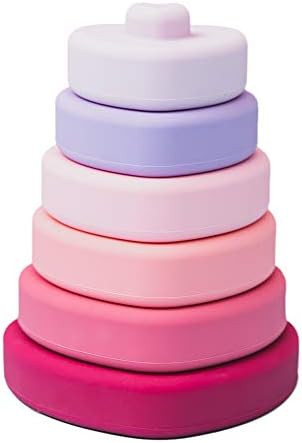Promise Babe Stacking Rings Toy Heart Shape Baby Silicone Colorful Building Stacker Toddler Learning | Amazon (US)