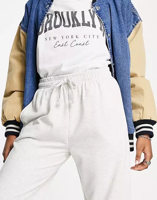 Topshop oversized 90s sweatpants in gray heather | ASOS (Global)