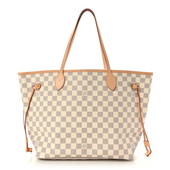 Damier Azur Neo Neverfull MM Rose Ballerine | FASHIONPHILE (US)