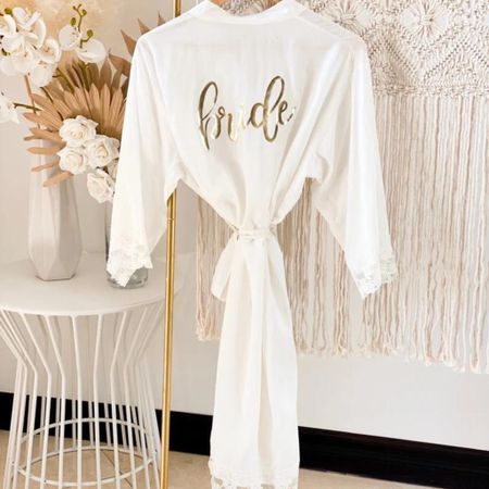 Gift guide favorite: robes! A sweet personalized gift for the bride or bride tribe for wedding morning or the bachelorette party!

Bridal robe | ModParty | gift for bride | gift for bridesmaids | gift for bridal party | personalized gift | getting married | wedding morning style | wedding planning | bridal gift idea | white robe 

#LTKstyletip #LTKwedding #LTKunder50