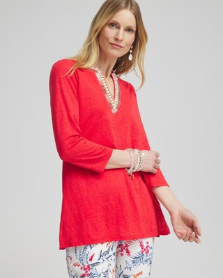 Linen Embellished Tunic | Chico's