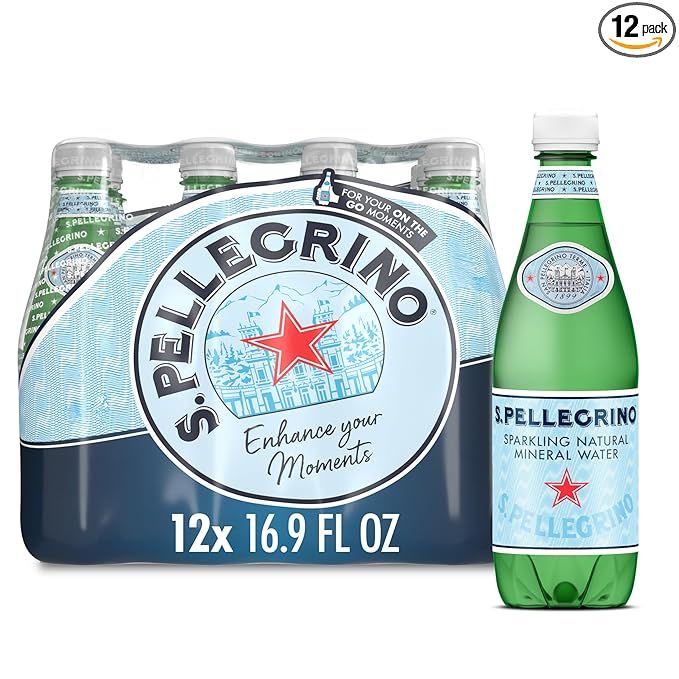 S.Pellegrino Sparkling Natural Mineral Water, Plastic Bottles, 16.9 Fl Oz (Pack of 12) | Amazon (US)