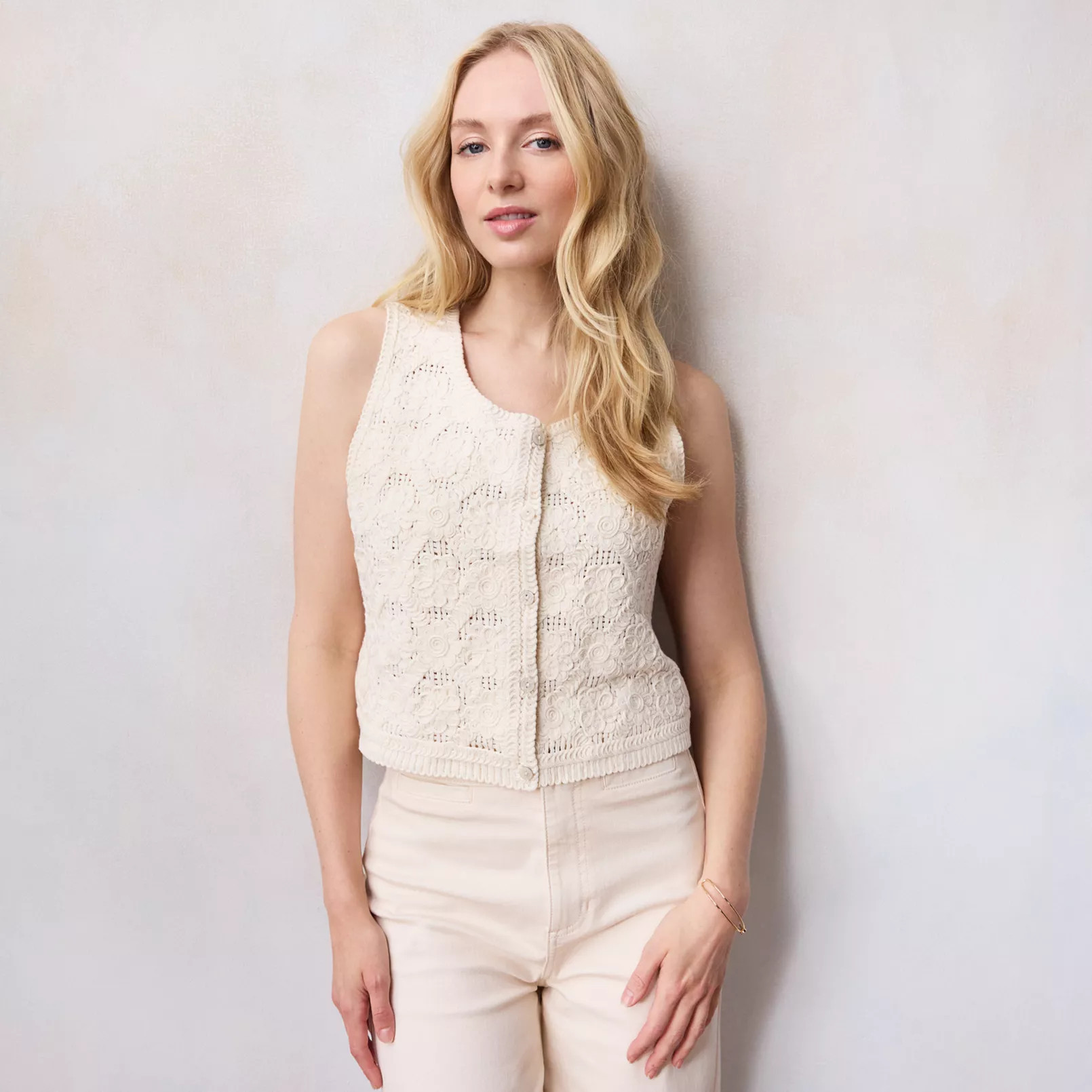 Women's LC Lauren Conrad Crochet Vest | Kohl's