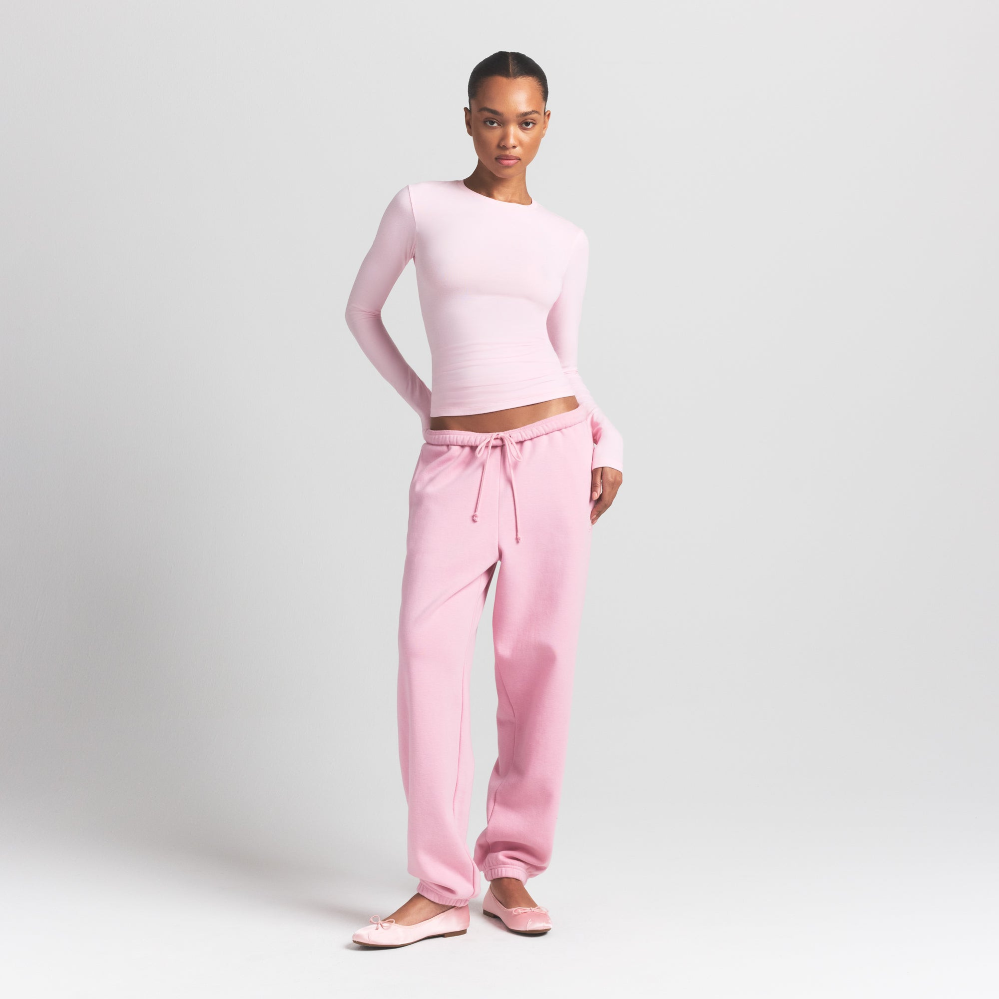 SKIMS Long Sleeve T-Shirt | Pink | Large | Cotton Jersey | SKIMS (US)