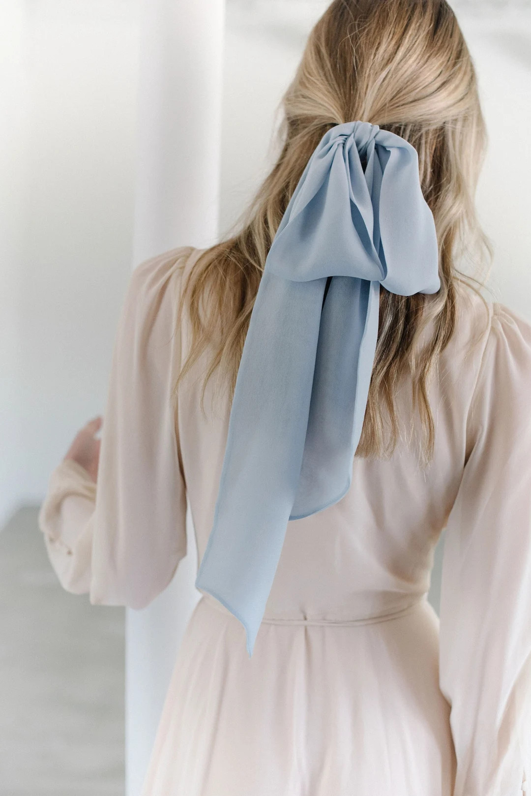 Silk Chiffon Veil Scarf - Blue | Etsy (US)