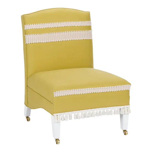 Casa Cosima Sintra Chair in Citron Linen | Chairish