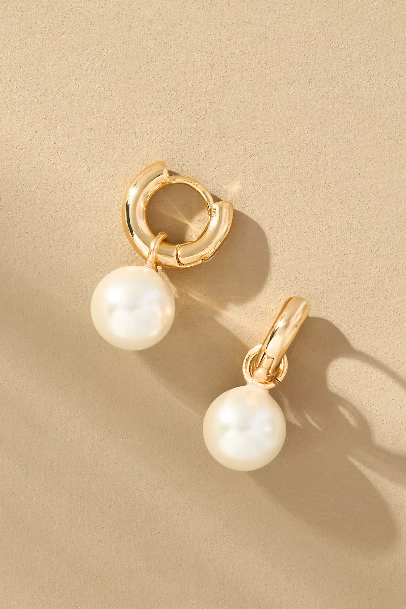 @heynasreen Pearl Drop Huggie Earrings | Anthropologie (US)