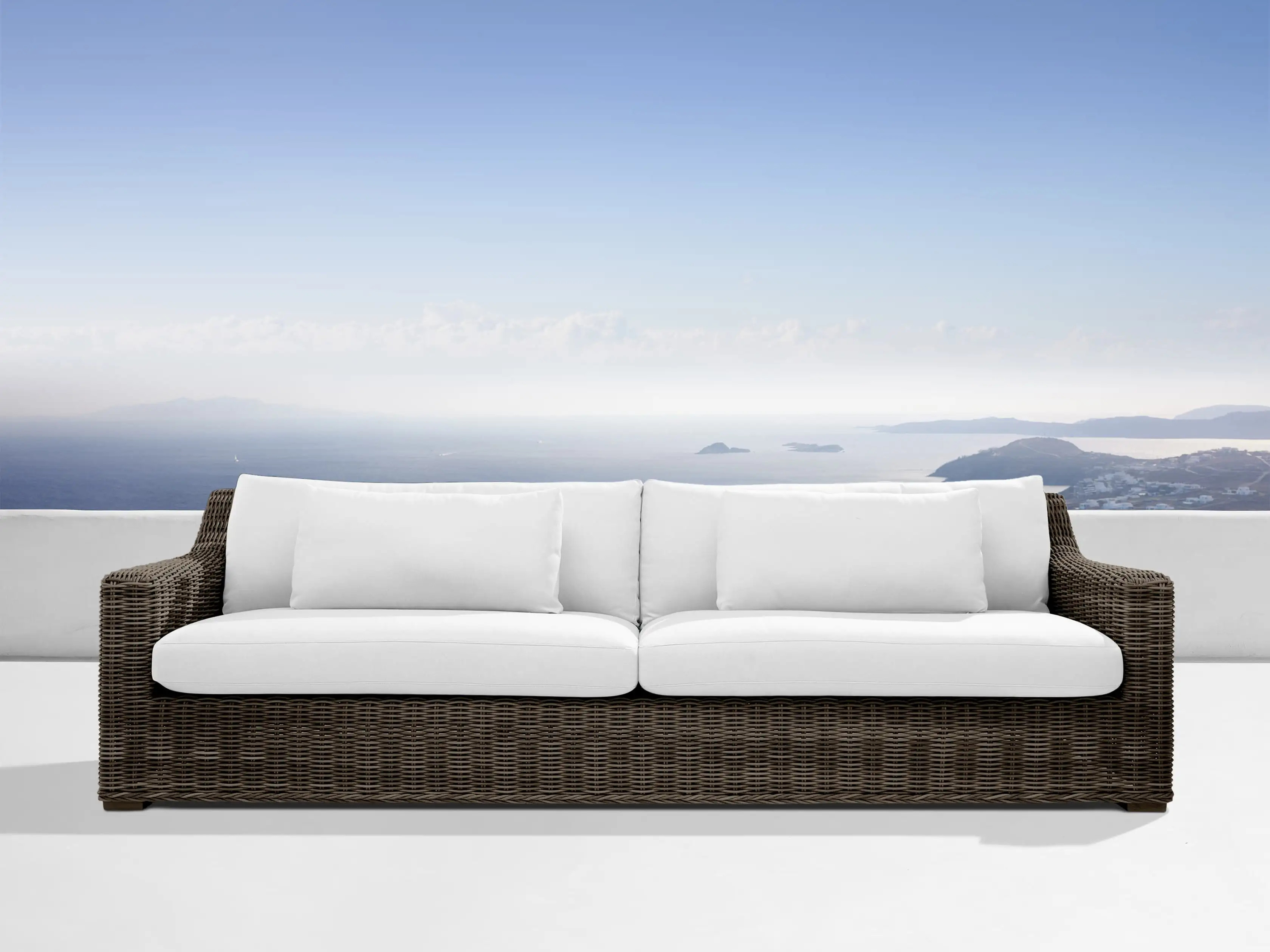 Montauk Outdoor Sofa in Dry Bark | Arhaus