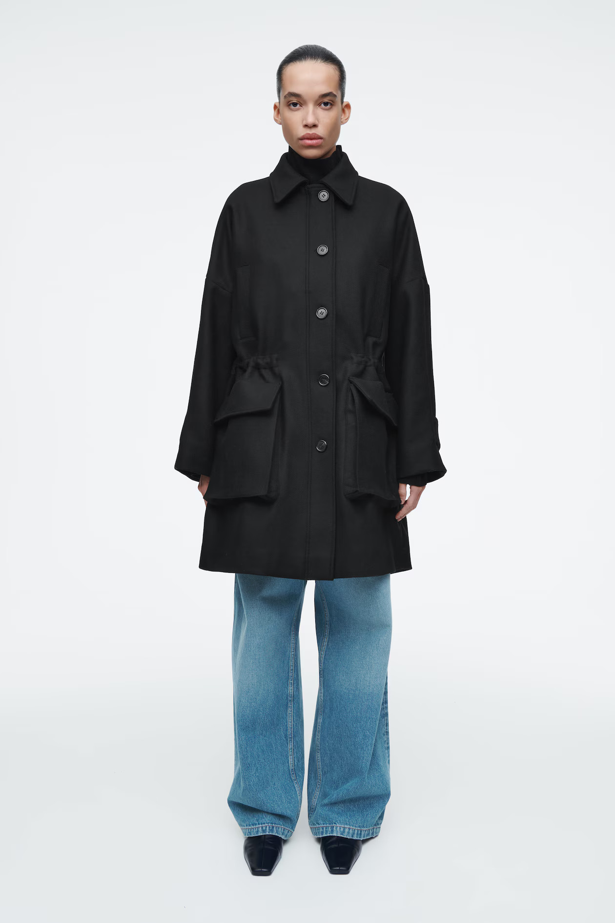 OVERSIZED WOOL WORKWEAR COAT - BLACK | COS US | COS (EU)