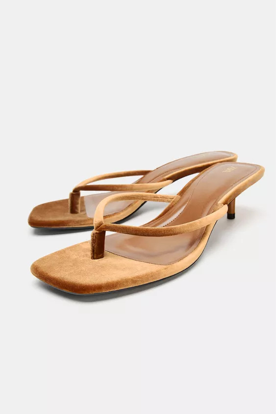 VELVET EFFECT SANDALS | Zara US