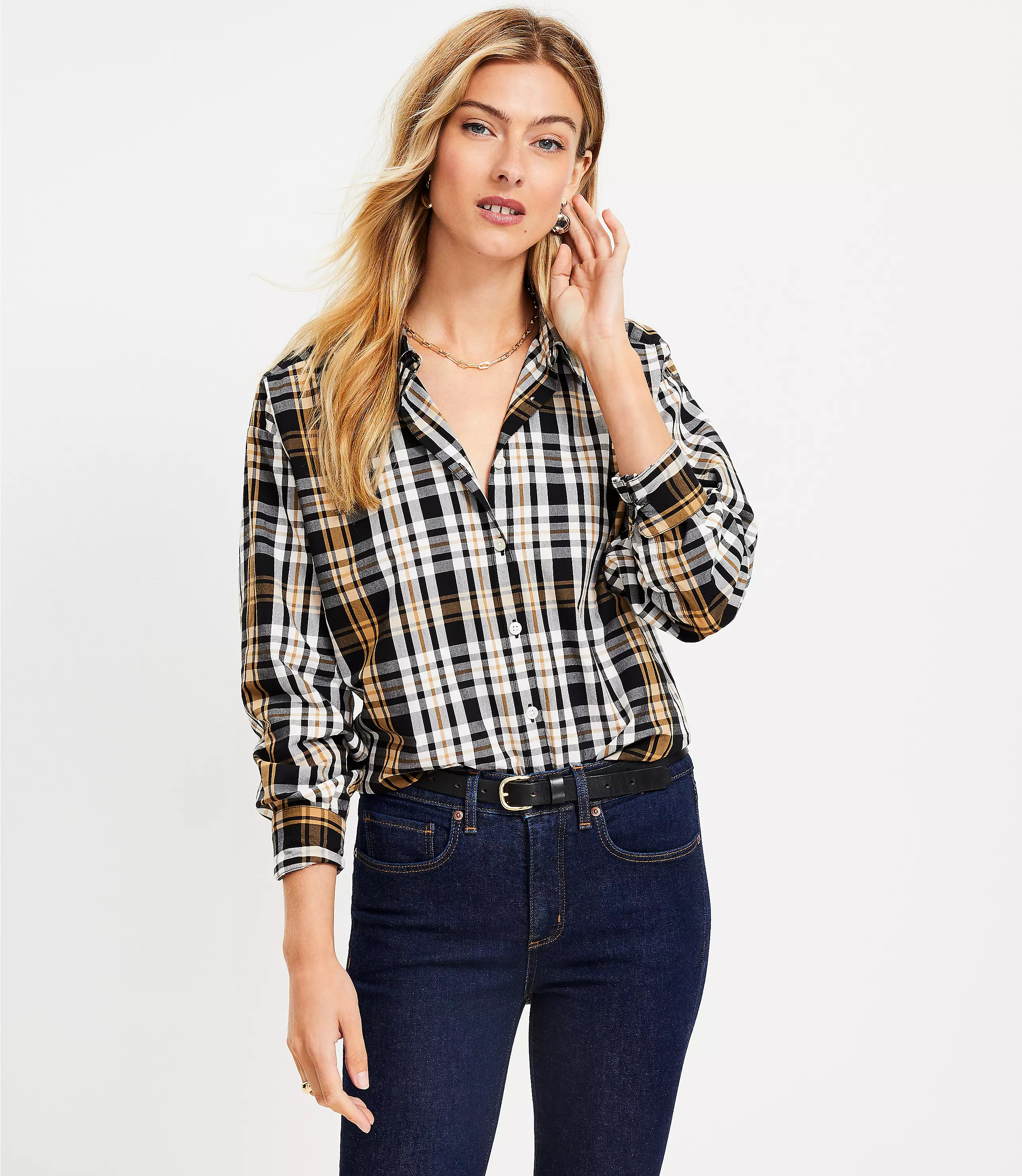 Plaid Oversized Everyday Shirt | LOFT