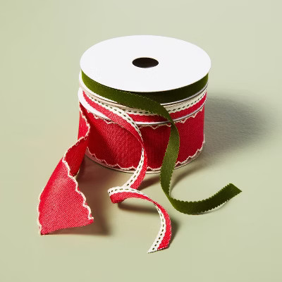 3ct Christmas Gift Packaging Ribbons Red - Hearth & Hand™ with Magnolia | Target