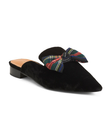 Velvet Picadeli Plaid Bow Mules | TJ Maxx