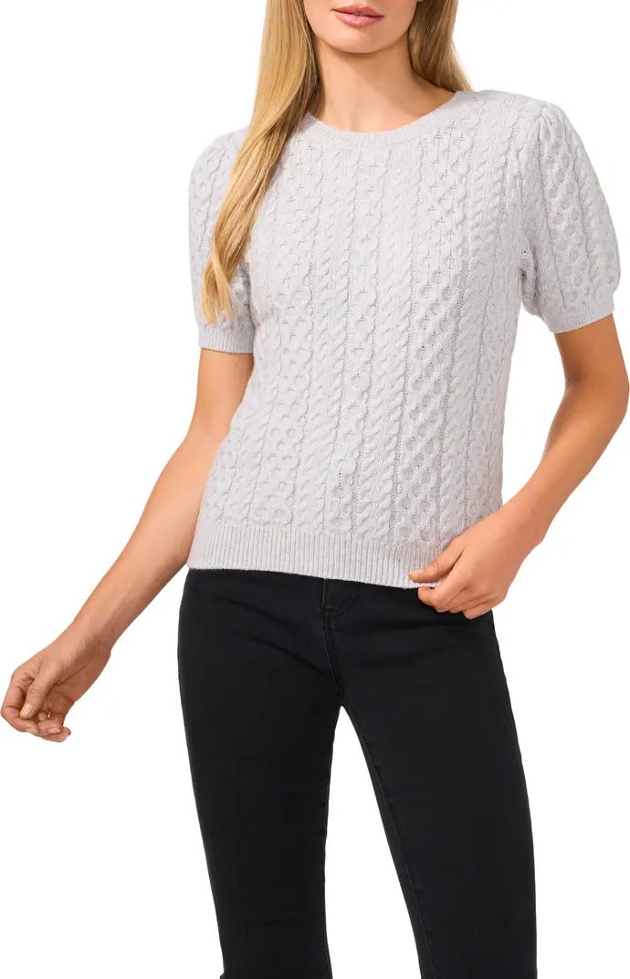 CeCe Cable Stitch Short Sleeve Sweater | Nordstrom | Nordstrom