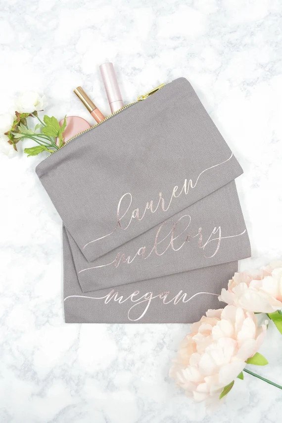 Wedding Party Gift, Personalized Makeup Bags, Bridesmaid Gift, Personalized Gift, Bridal Party Gi... | Etsy (US)