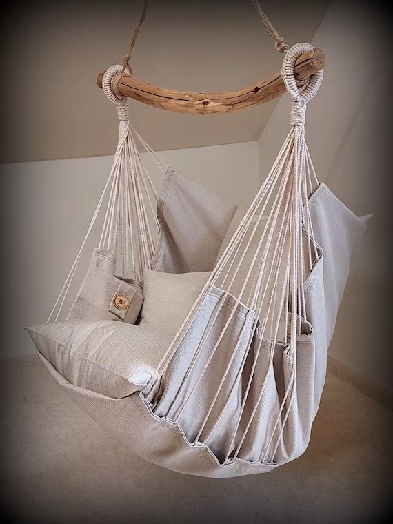 Asketic Bohemic Style Hanging Hammock Chair That Linen - Etsy Canada | Etsy (CAD)