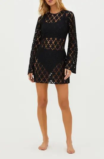 Beach Riot Goldie Lace Long Sleeve Cotton Blend Cover-Up Dress | Nordstrom | Nordstrom