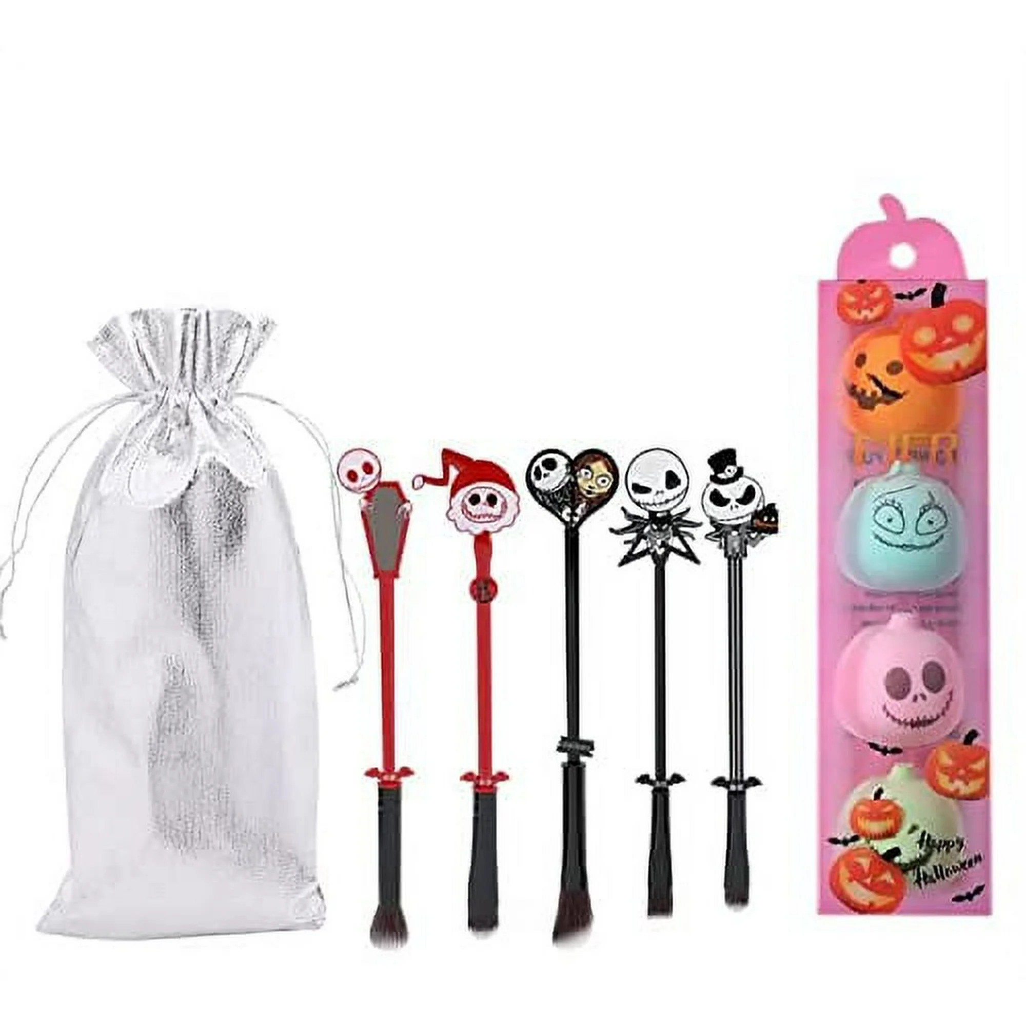 Nightmare Before Christmas Makeup Brush Set! 5 Pieces Make Up Brush and 4 Pieces Makeup Sponge! N... | Walmart (US)
