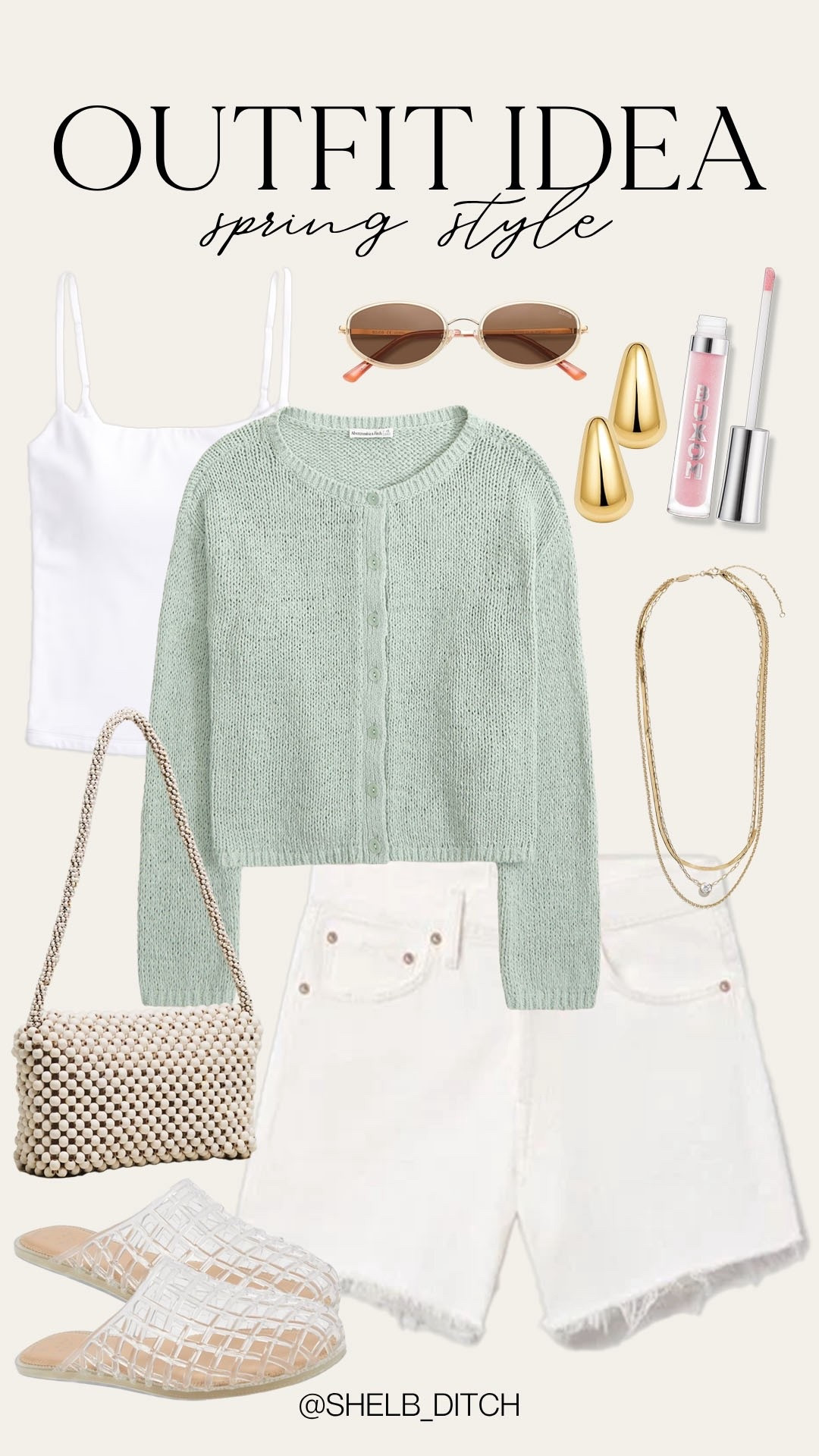 Spring outfit idea. Trendy spring style. Spring sweater. AGOLDE white denim shorts. Casual Spring outfit. 

#LTKmomlife #LTKSeasonal #LTKootd