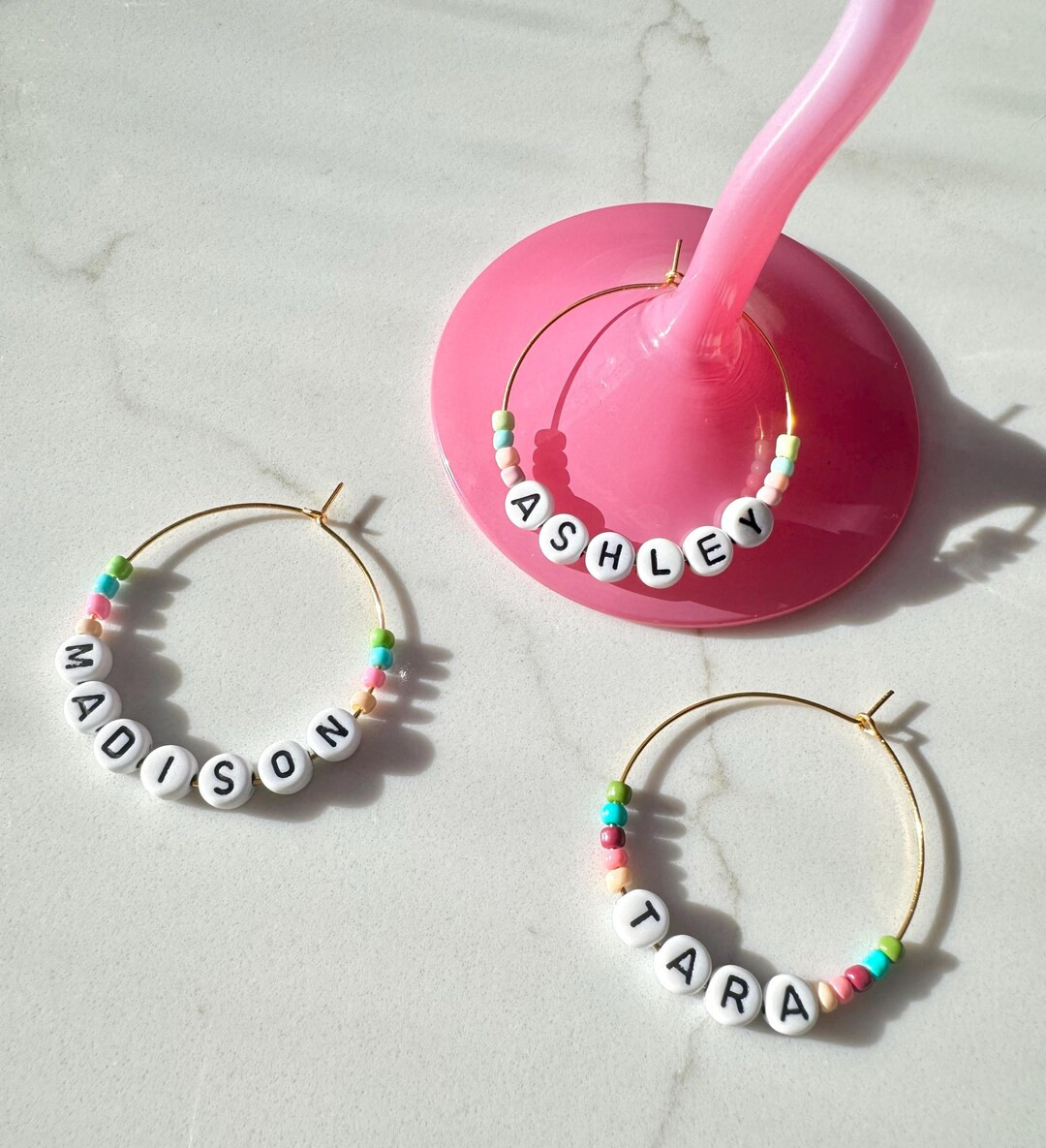 Personalized Custom Name Wine Glass Charms | Drink Markers | Housewarming Gift | Gifts for Her | ... | Etsy (US)