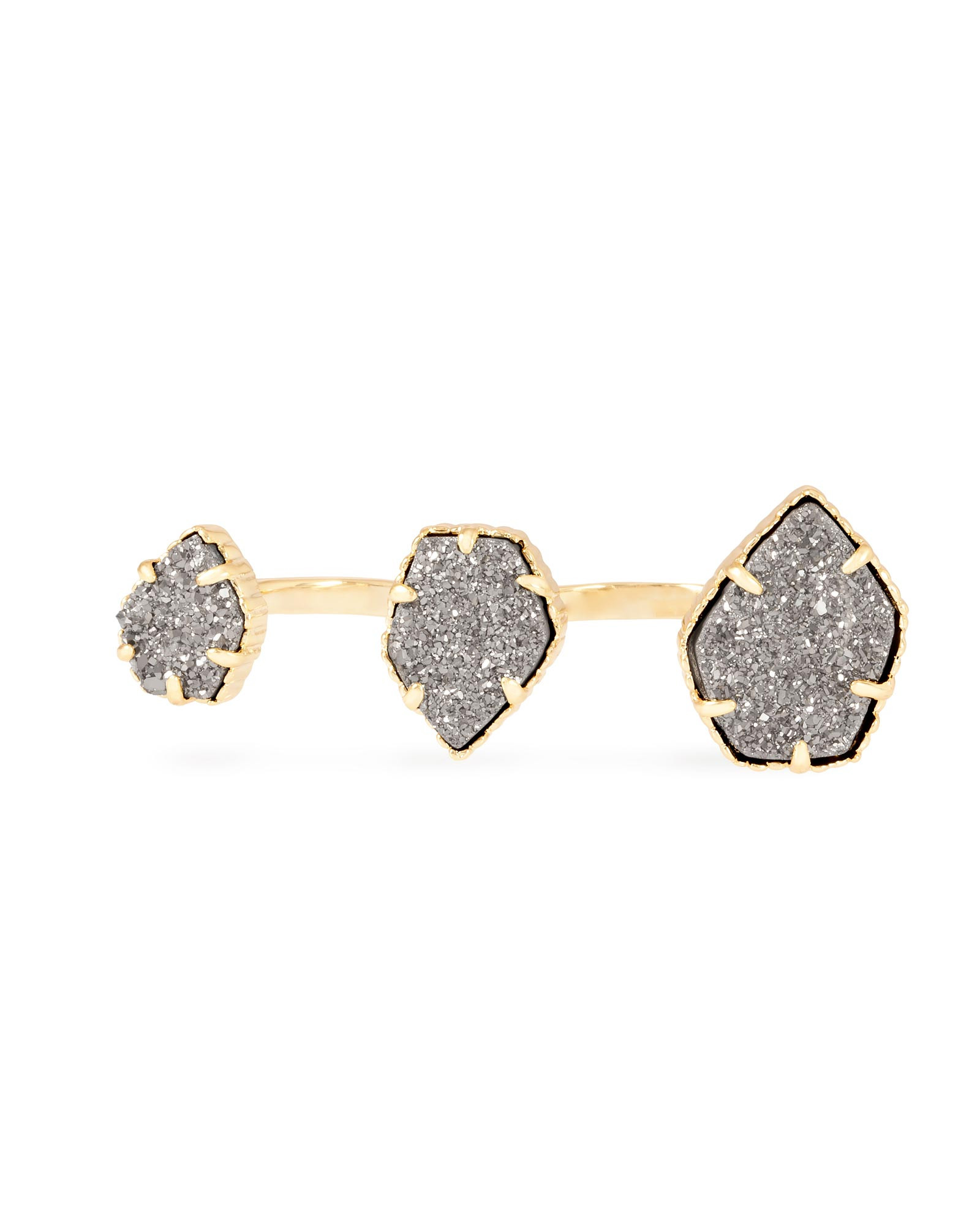Naomi Gold Double Ring in Iridescent Drusy | Kendra Scott