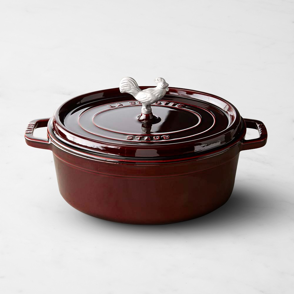 Staub Enameled Cast Iron Oval Dutch Oven, 5 3/4-Qt. with Animal Knob | Williams-Sonoma