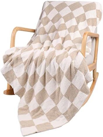 Fleece Throw Blanket for Couch,Soft Cozy Microfiber Reversible Fluffy Checkered Throw Blanket,50X... | Amazon (US)
